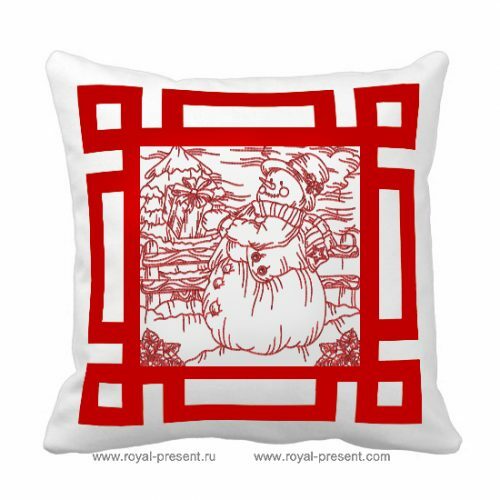 Free Machine Embroidery Design Snowman Redwork