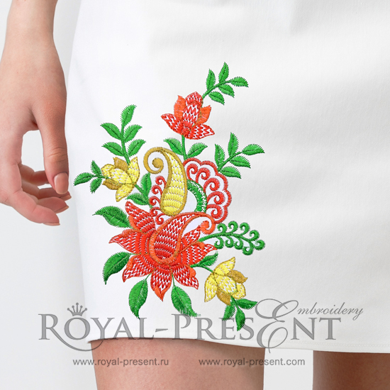 Machine Embroidery Design Indian flowers