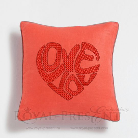 Machine Embroidery Design Love You