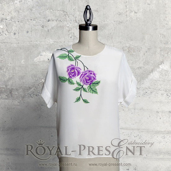 Machine Embroidery Design Bouquet of roses Machine Embroidery Design Bouquet of roses