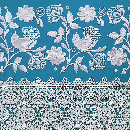 Bird Floral Border Machine Embroidery Design