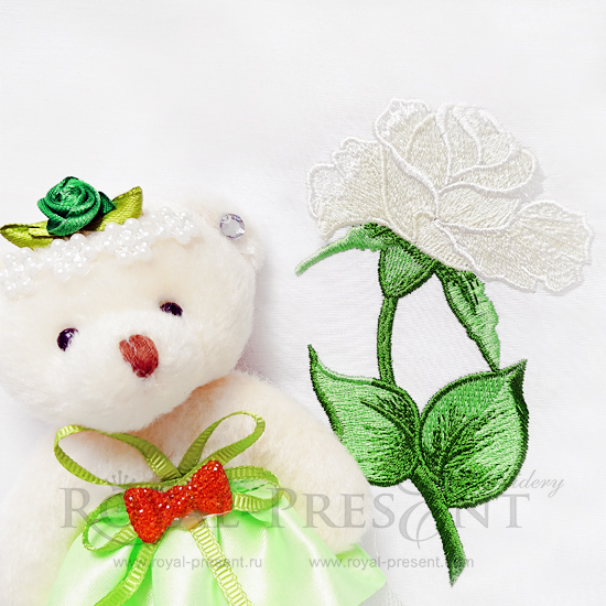 Machine Embroidery Design Yellow Rose