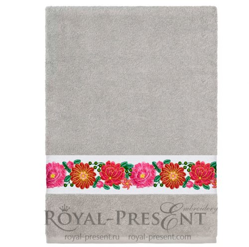 Machine Embroidery Design Beautiful border of flowers Machine Embroidery Design Beautiful border of flowers