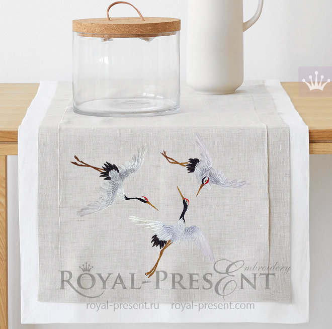 Machine Embroidery Designs Three Cranes Machine Embroidery Designs Three Cranes