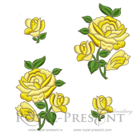 Machine Embroidery Design Amazing yellow rose Machine Embroidery Design Amazing yellow rose
