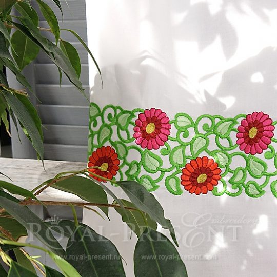 Machine Embroidery Design Dahlia border Machine Embroidery Design Dahlia border