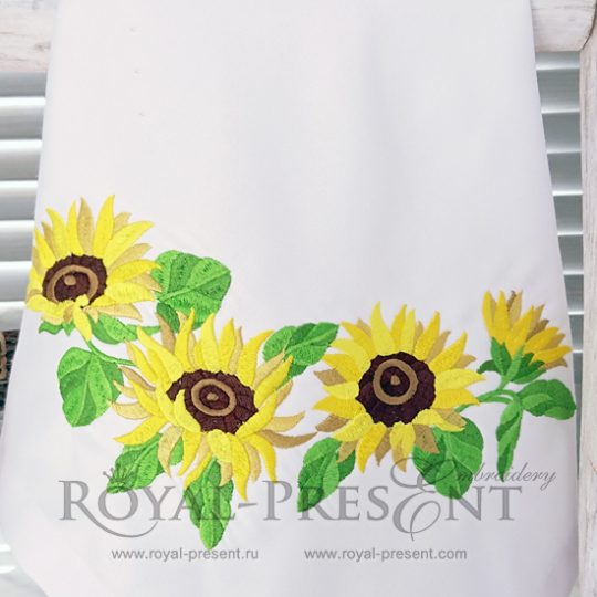 Machine Embroidery Design Sunflowers garland