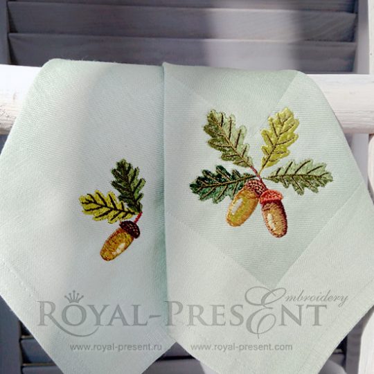 Set of Machine Embroidery Designs Acorns