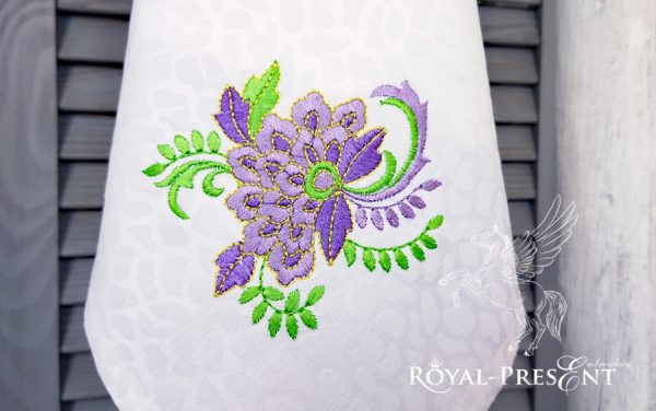 Free Machine Embroidery Design Emerald Flower