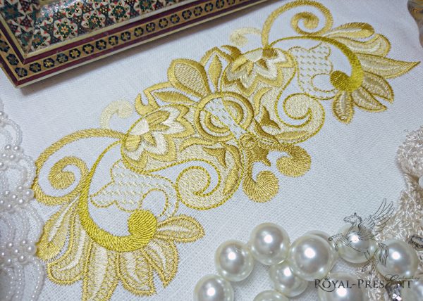 Machine Embroidery Design Rich gold border Machine Embroidery Design Rich gold border
