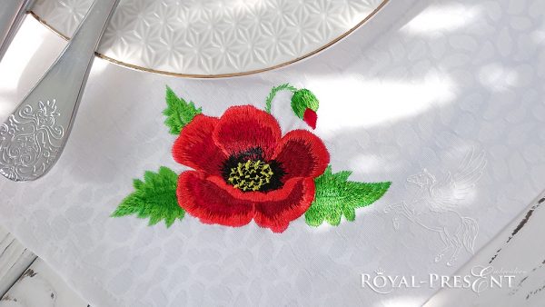 Machine Embroidery Design Poppy