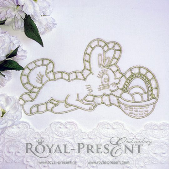 Machine Embroidery Design Easter Bunny Richelieu Machine Embroidery Design Easter Bunny Richelieu