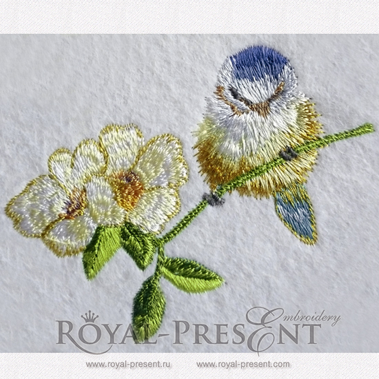 Machine Embroidery Design Beautiful Small Titmouse Machine Embroidery Design Beautiful Small Titmouse