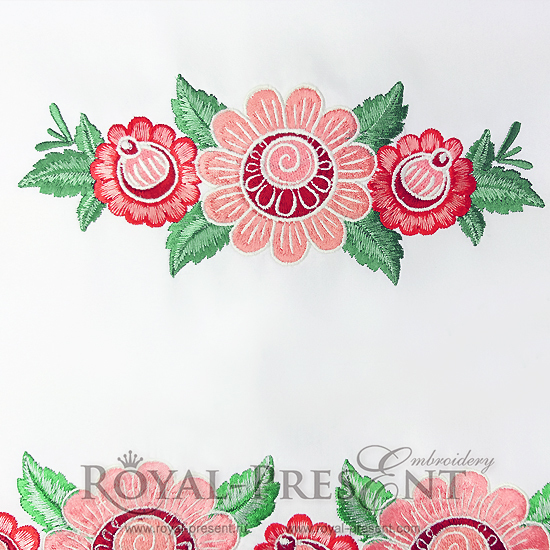 Machine Embroidery Design Russian Folk Flowers Machine Embroidery Design Russian Folk Flowers