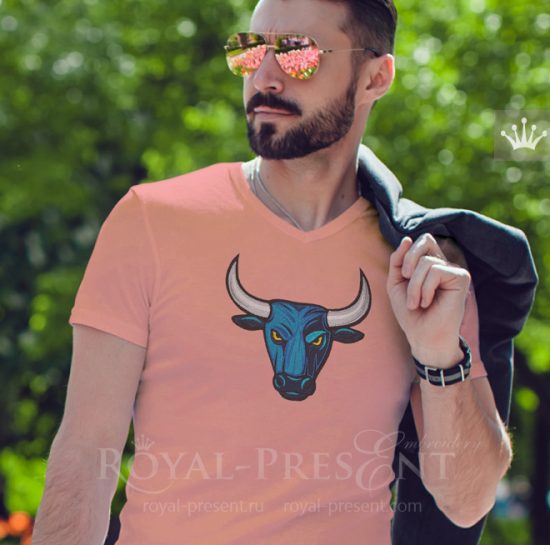 Machine Embroidery Design Bull head