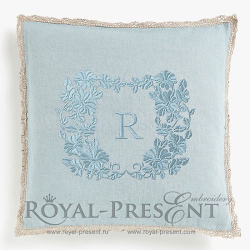 Machine Embroidery Design Convolvulus Blank Monogram Machine Embroidery Design Convolvulus Blank Monogram