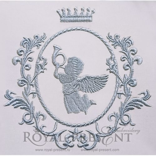 Blue Monogram Blank Embroidery Design Blue Monogram Blank Embroidery Design