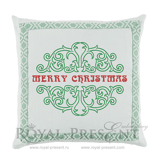 Frame Merry Christmas machine embroidery design