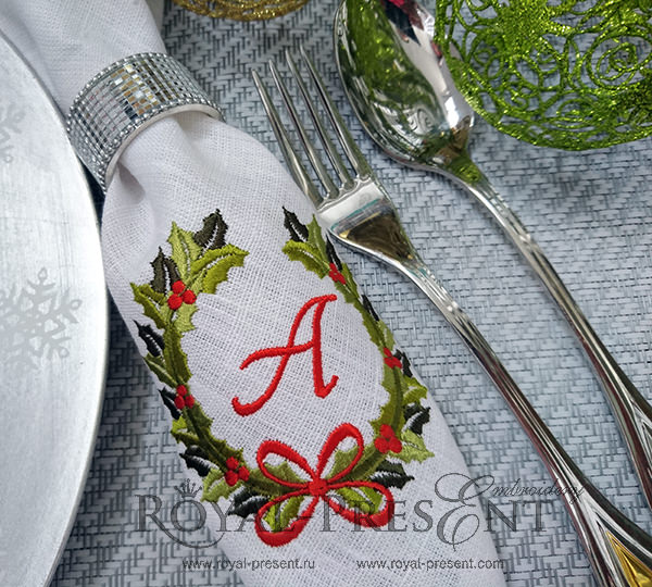Machine Embroidery Design Christmas Monogram Blank