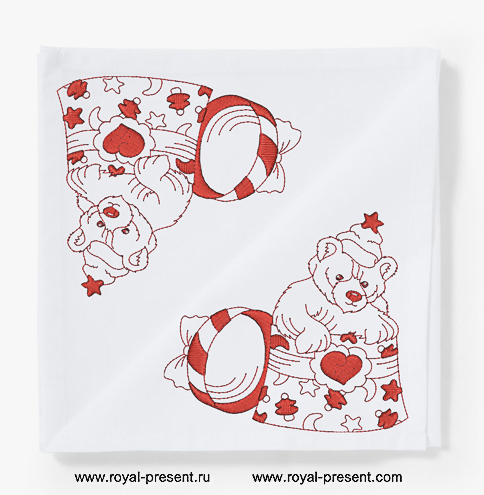 Machine embroidery design Christmas bear