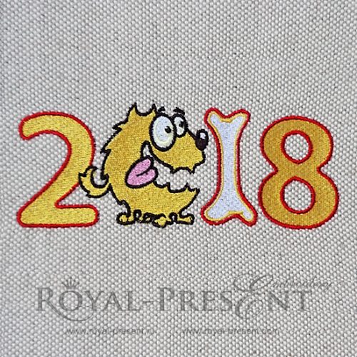 Chinese New Year of the Dog Machine Embroidery Design