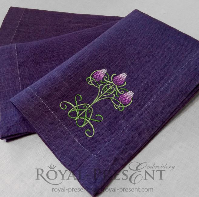 Machine Embroidery Design Thistle Crest Machine Embroidery Design Thistle Crest