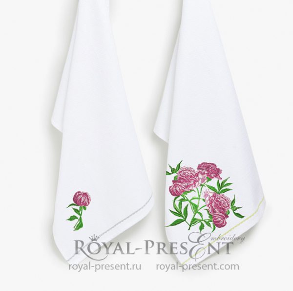 Pink Peonies Two Machine Embroidery Designs Pink Peonies Two Machine Embroidery Designs