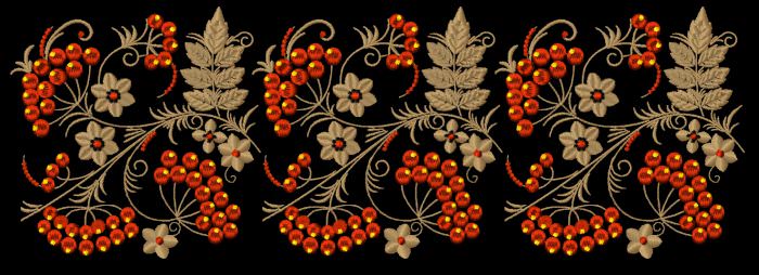 Machine Embroidery Design Khokhloma pattern