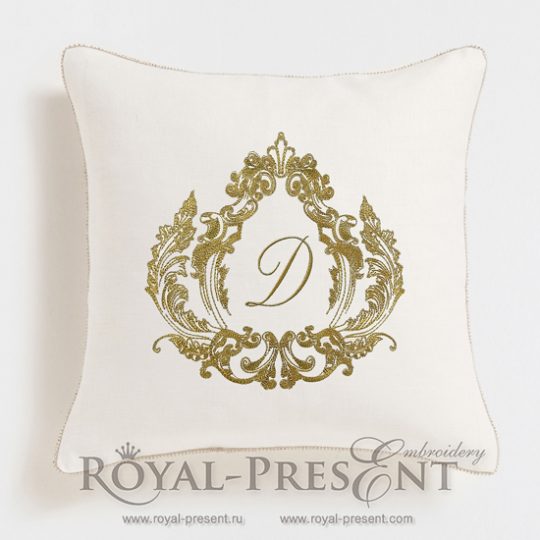 Machine Embroidery Design Baroque Monogram Blank line art Machine Embroidery Design Baroque Monogram Blank line art