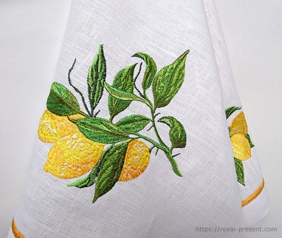 Machine Embroidery Design Lemon Branch Machine Embroidery Design Lemon Branch