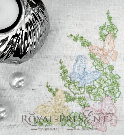 Machine Embroidery Design Multicolored butterflies