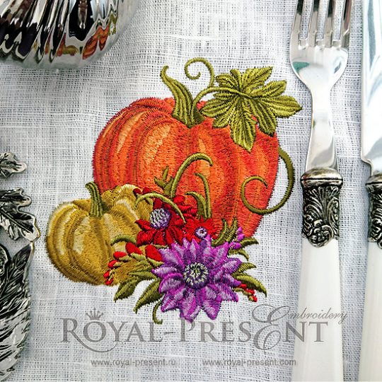 Machine Embroidery Design Elegant Pumpkins