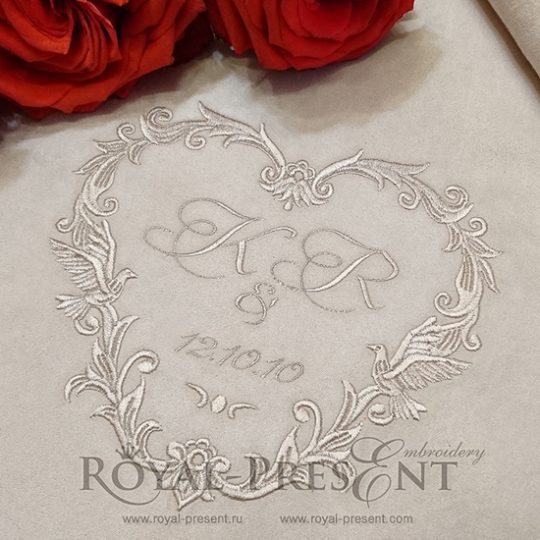 Machine Embroidery Design Wedding Monogram Blank