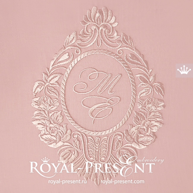 Machine Embroidery Design Damask monogram Blank