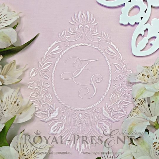 Machine Embroidery Design Damask monogram Blank
