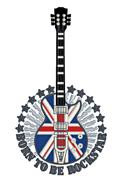 Machine Embroidery Design Born to be rock star