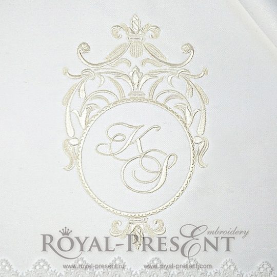 Machine Embroidery Design Classic Blank Monogram