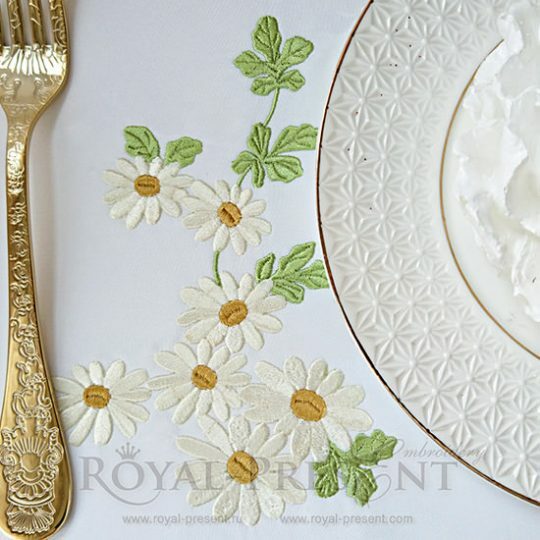 Machine Embroidery Design Field chamomile