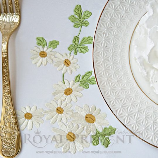 Machine Embroidery Design Field chamomile