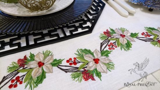 Christmas Machine Embroidery Design Poinsettia Christmas Machine Embroidery Design Poinsettia