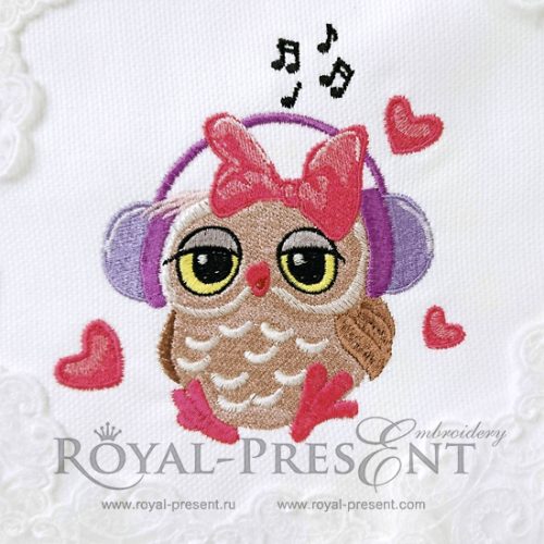 Machine Embroidery Design Cute cartoon Owl Girl Machine Embroidery Design Cute cartoon Owl Girl