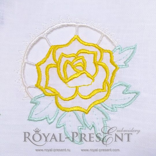 Machine Embroidery Design Rose Richelieu Machine Embroidery Design Rose Richelieu
