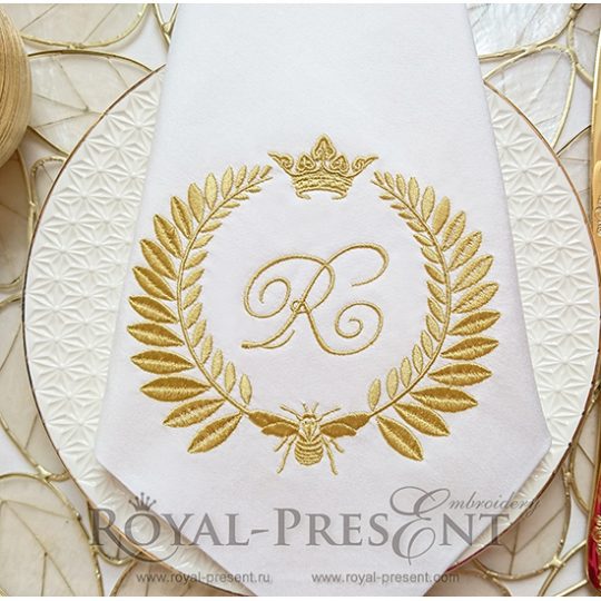 Machine Embroidery Design Napoleonic bee Blank Monogram