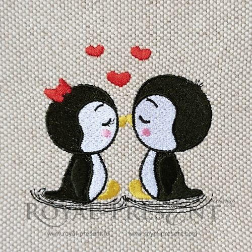 Machine Embroidery Design Lovers Penguins Machine Embroidery Design Lovers Penguins