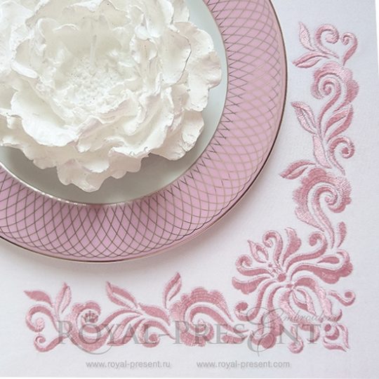 Machine Embroidery Design Royal Elegant corner - 2 sizes