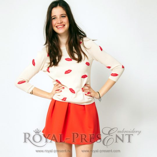 Machine Embroidery Design Red Lips Machine Embroidery Design Red Lips - 5 sizes