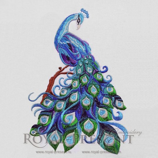 Machine Embroidery Design Luxurious peacock - 3 sizes