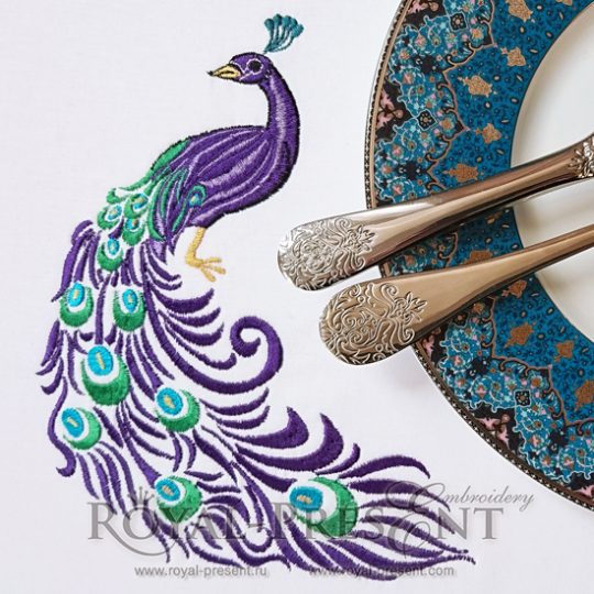 Machine Embroidery Design Beautiful Peacock Corner Machine Embroidery Design Beautiful Peacock Corner - 3 sizes