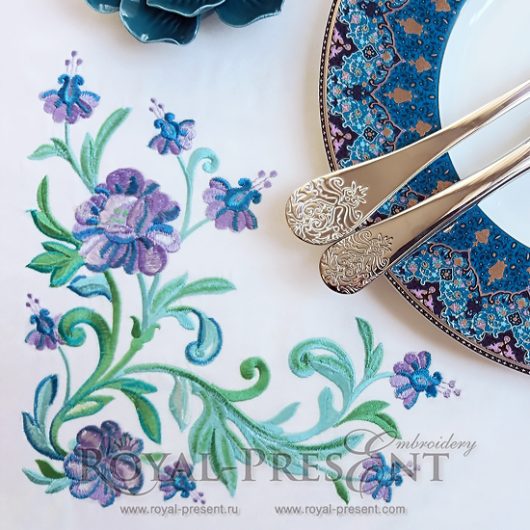 Machine Embroidery Design Emerald corner Machine Embroidery Design Emerald corner - 2 sizes