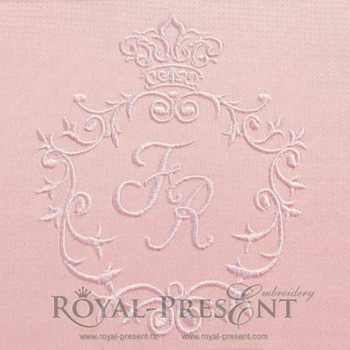 Machine Embroidery Design Graceful monogram blank in Victorian Style